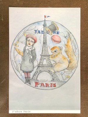画像2: (山下美千代）　絵プリント　　「J'adore Paris」
